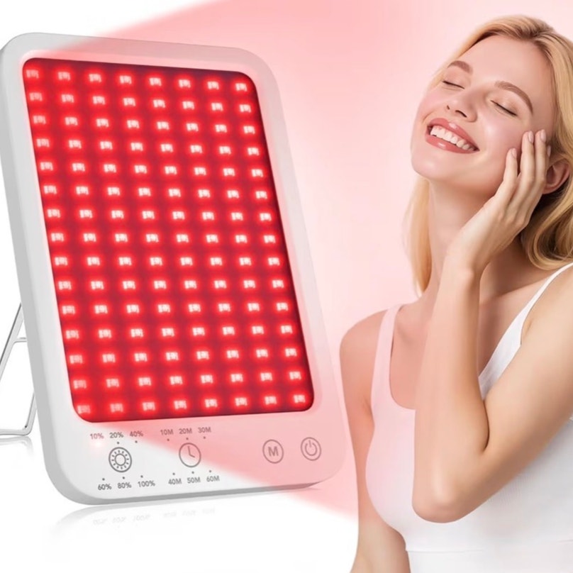 Red Light Therapy Panel 660nm 850nm w/Stand 3 Modes, 6 Brightness Timer Portable