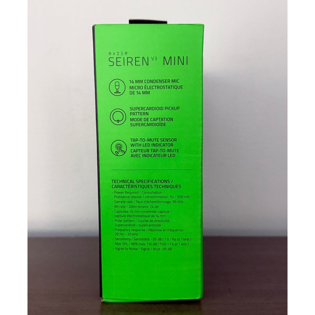 Razer Seiren V3 Mini USB Microphone Condenser Supercardioid Pickup Pattern NEW
