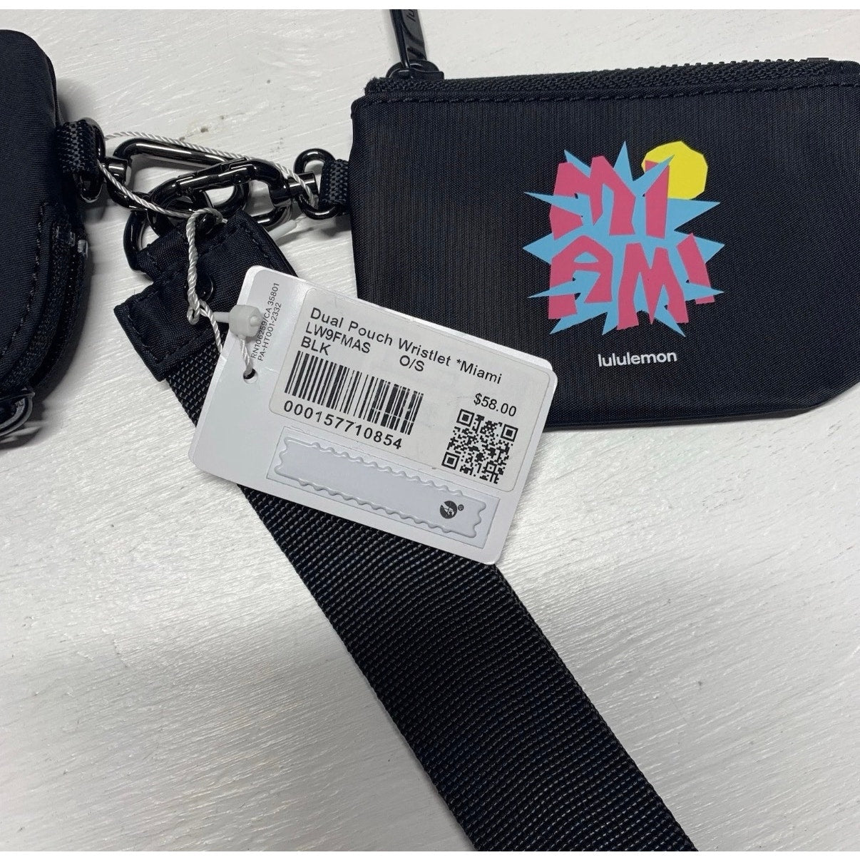 Exclusive Lululemon × Miami Collab Dual
Pouch Wristlet Black Rare Piece NWT