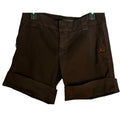 Sanctuary Cotton Chino Shorts Espresso Brown Flat Front Cuffed Size 30/31 NWOT