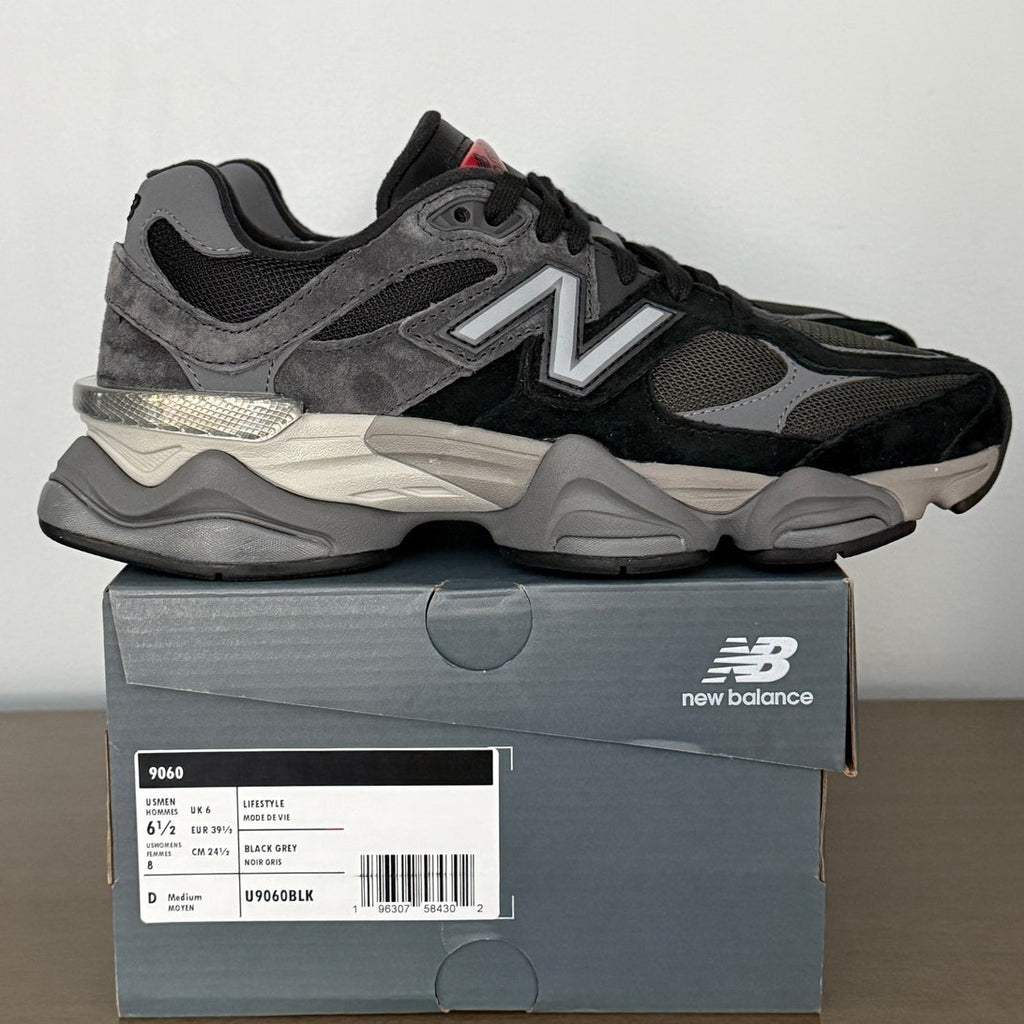 New Balance 9060 Running Lifestyle Sneakers Mens Sz 6.5 /Womens 8 Black/Gray NIB