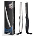 Mens 2‑in‑1 Beard Straightener & Hair Comb Ceramic Fast Heating All Hair Types