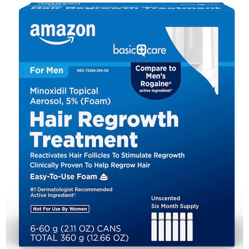 Amazon Men Hair Regrowth Treatment 5% Minoxidil Topical Aerosol Foam 6 Month