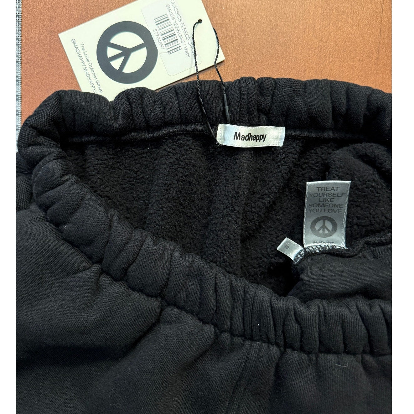 Madhappy Classic Fleece Shorts Black NWT Unisex Mens Small /Womens Medium