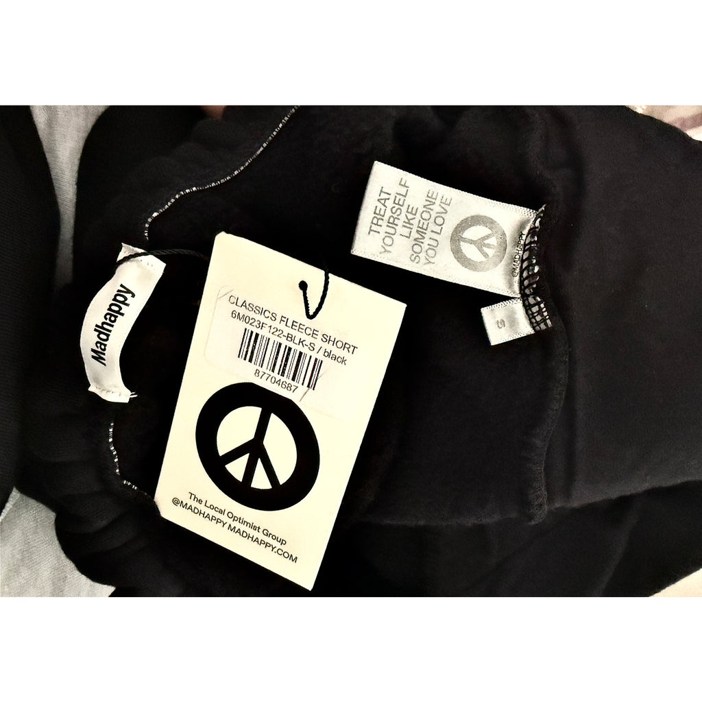 Madhappy Classic Fleece Shorts Black NWT Unisex Mens Small /Womens Medium