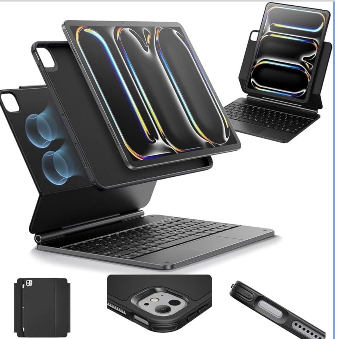 Nillkin Premium iPad Pro 13" 2024 /2025 Bumper Combo Backlit Keyboard Case Black