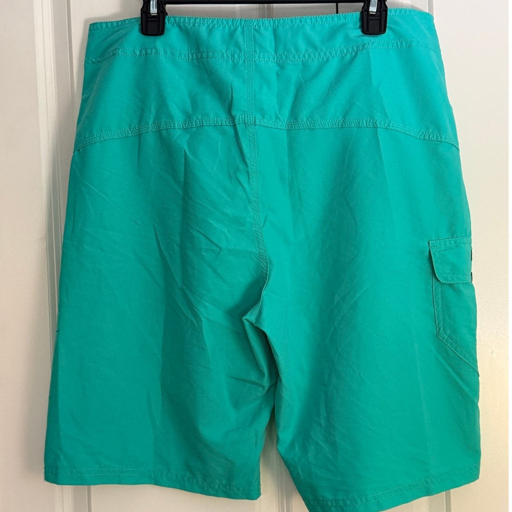 Hurley Phantom Board Shorts 34 Turquoise Stretch Surf Swim Trunks Pockets NWT