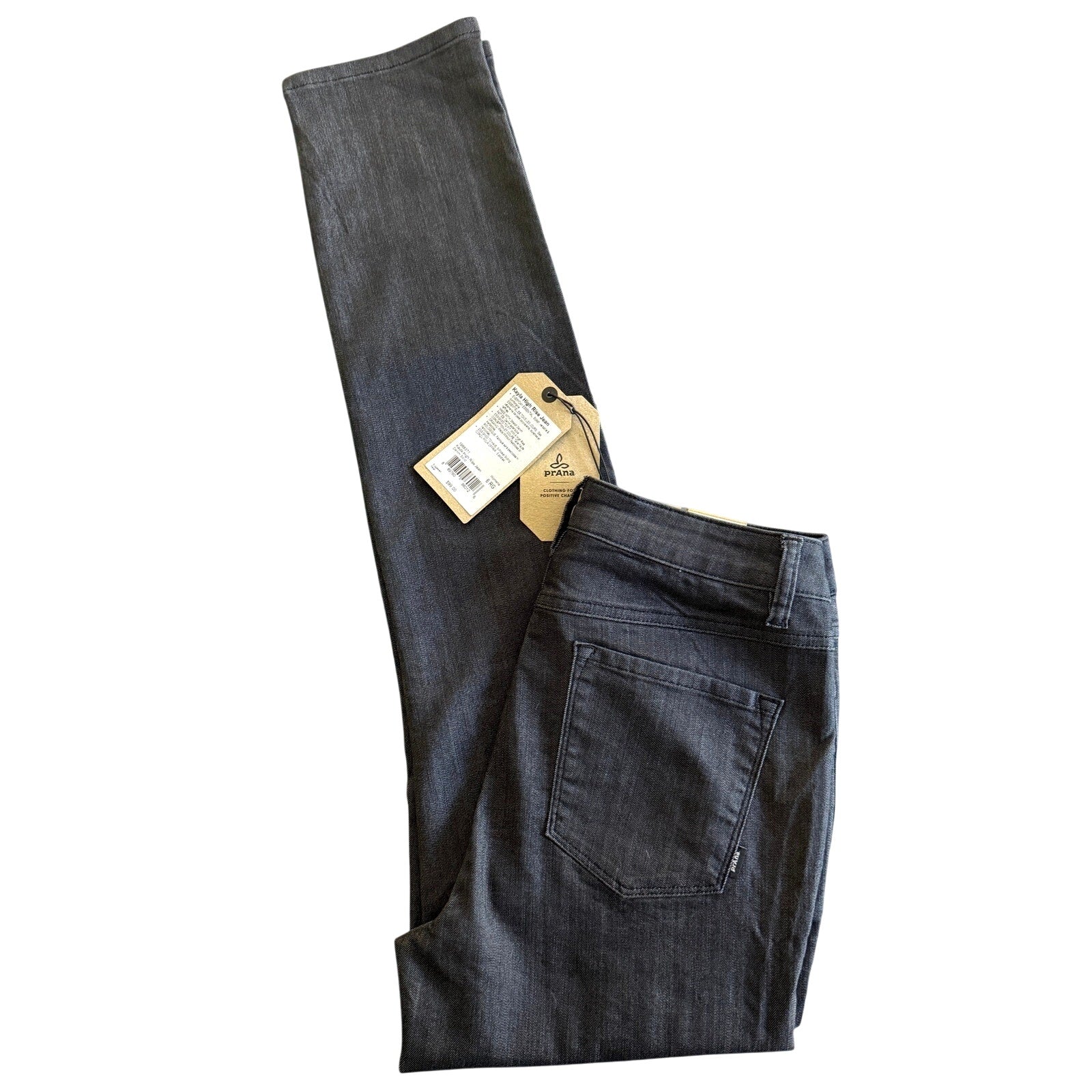 PrAna Kayla Organic Cotton Stretch High Rise Jeans Gray Women 8 / 29 x 34 NWT