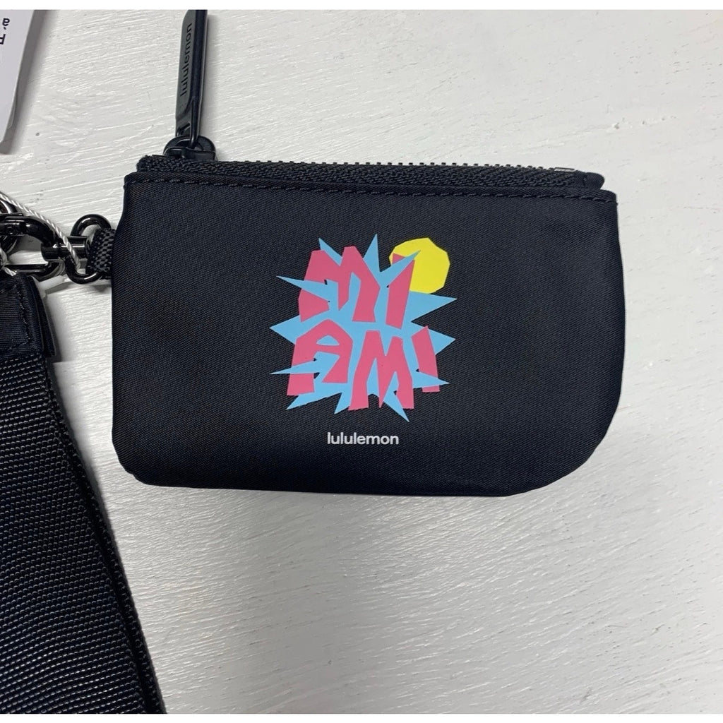 Exclusive Lululemon × Miami Collab Dual
Pouch Wristlet Black Rare Piece NWT