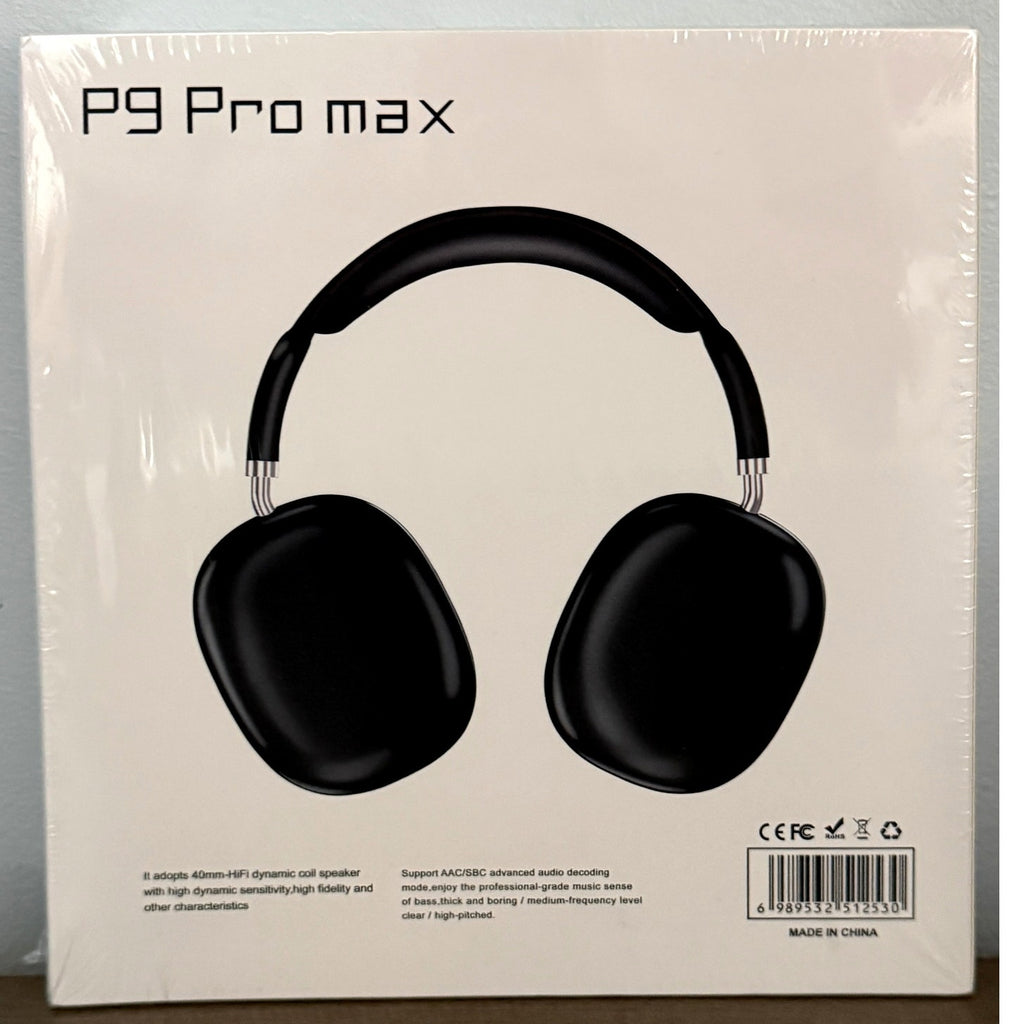 New Sealed P9 PRO MAX Headphones Noise Cancelling Bluetooth Earphones BLACK