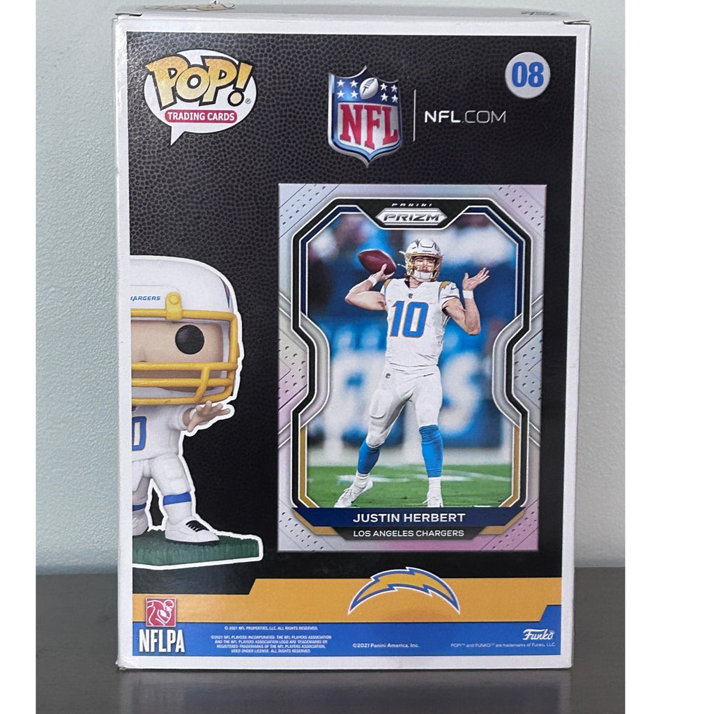 Justin Herbert Funko Pop Trading Card #08 Panini Prizm NFL Chargers Figure