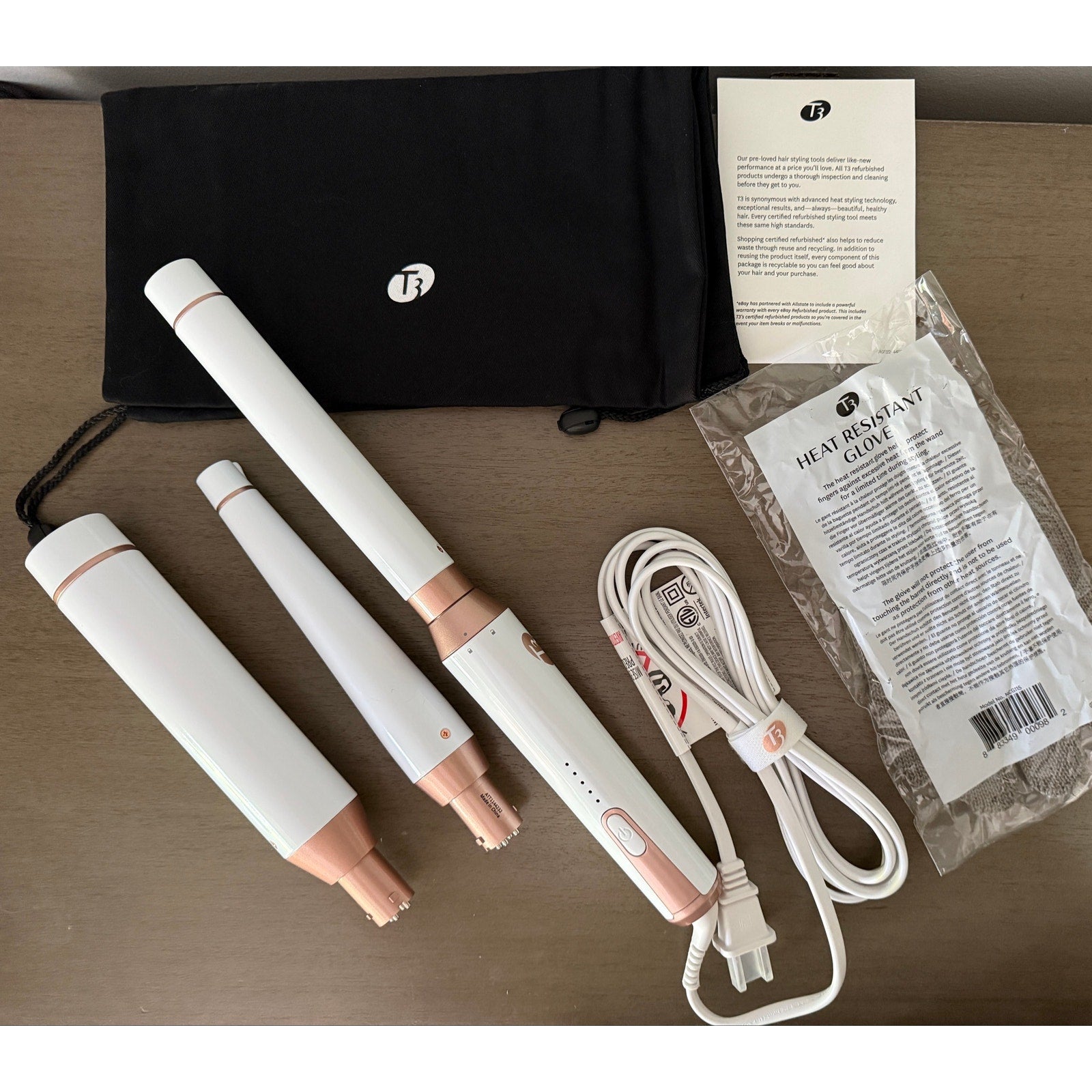 T3 Whirl Trio Interchangeable Curling Iron Kit 1", 1 1/4", 1 1/2" Barrels NWOB
