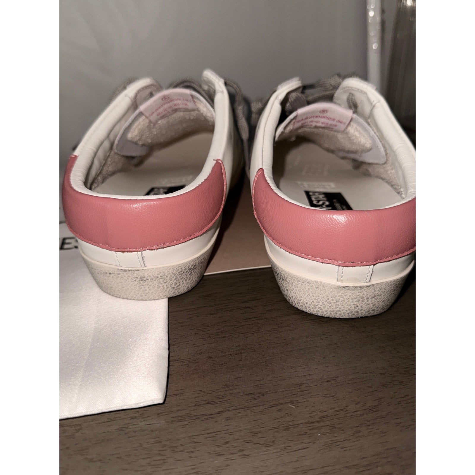 Golden Goose Super‑Star Sz 41 / 11 – White Leather, Rosa Cipria Star & Heel Tab