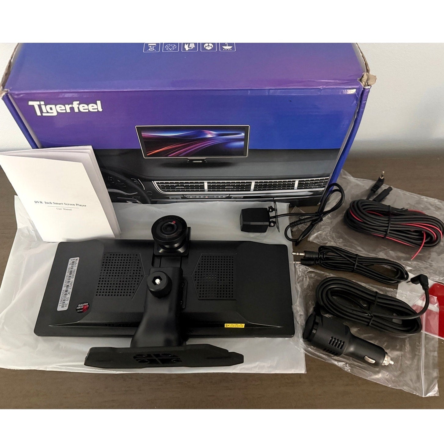 Tigerfeel H808D 11.26" Portable Smart Car Touchscreen Monitor w/ 2K Dash Camera