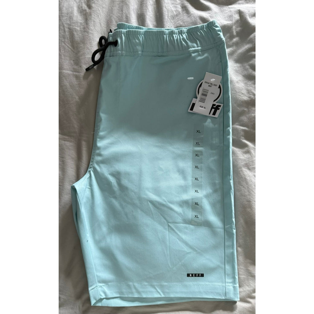 Mens Neff Board Shorts Elastic Waist Drawstring Pockets Turquoise Sz XL NWT