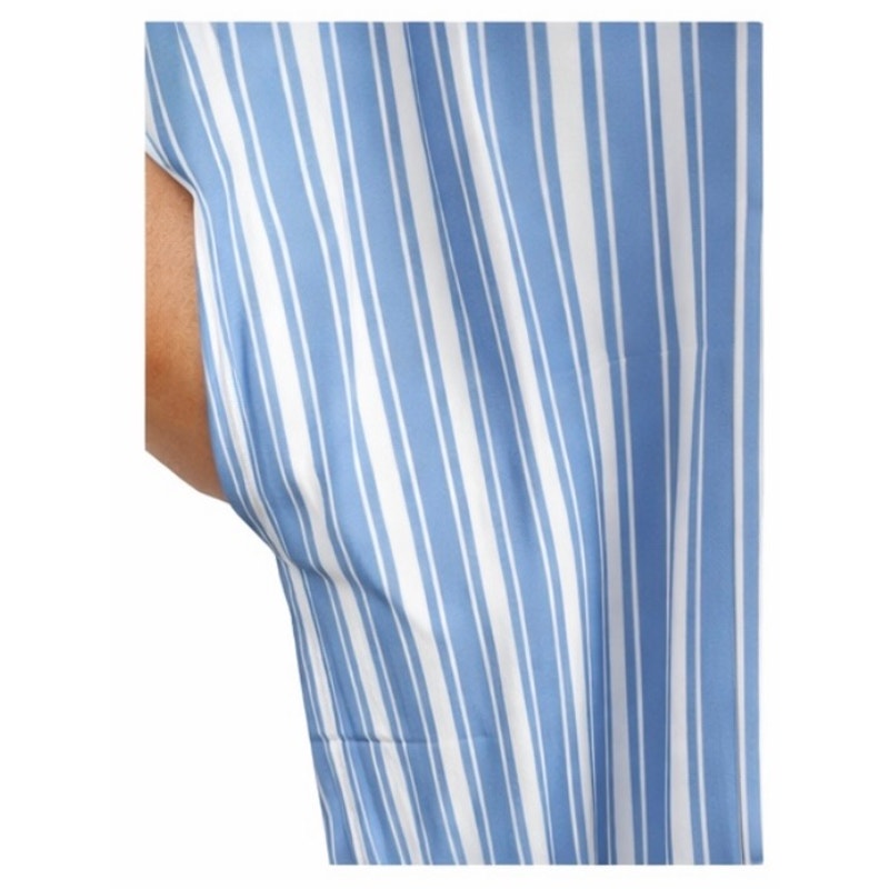 Gap Everyday Essentials Dress Blue & White Vertical Stripes Sz Medium NWT