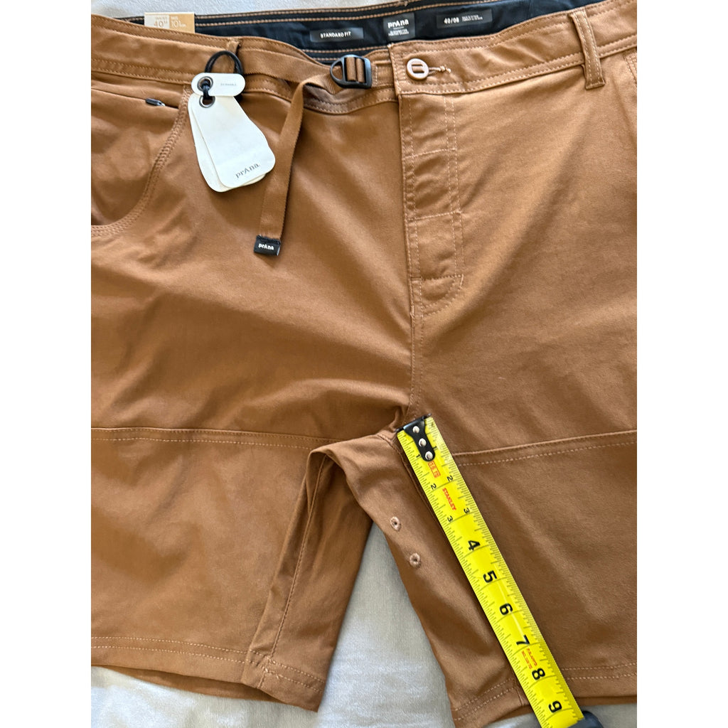 Mens PrAna Stretch Zion Short II w/ Belt Size 40" 8" -Sepia / Rust NWT *Also 38"