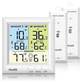 Hodik Refrigerator & Freezer Digital Wireless Thermometer Refrigerator Freezer Alarm 2 Remote Sensors