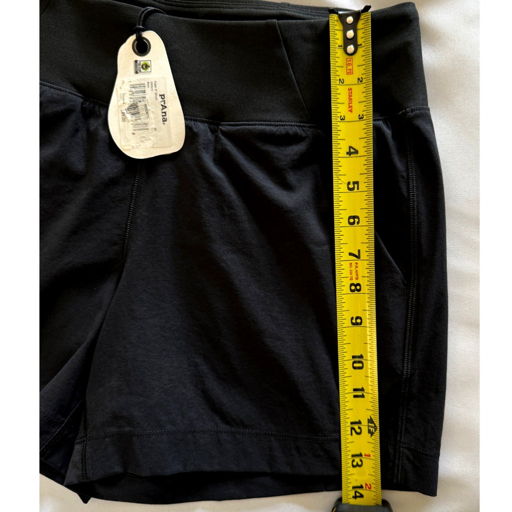 Women's Prana Koen Sz Small 5" Short Black Lightweight Hiking Activewear NWT