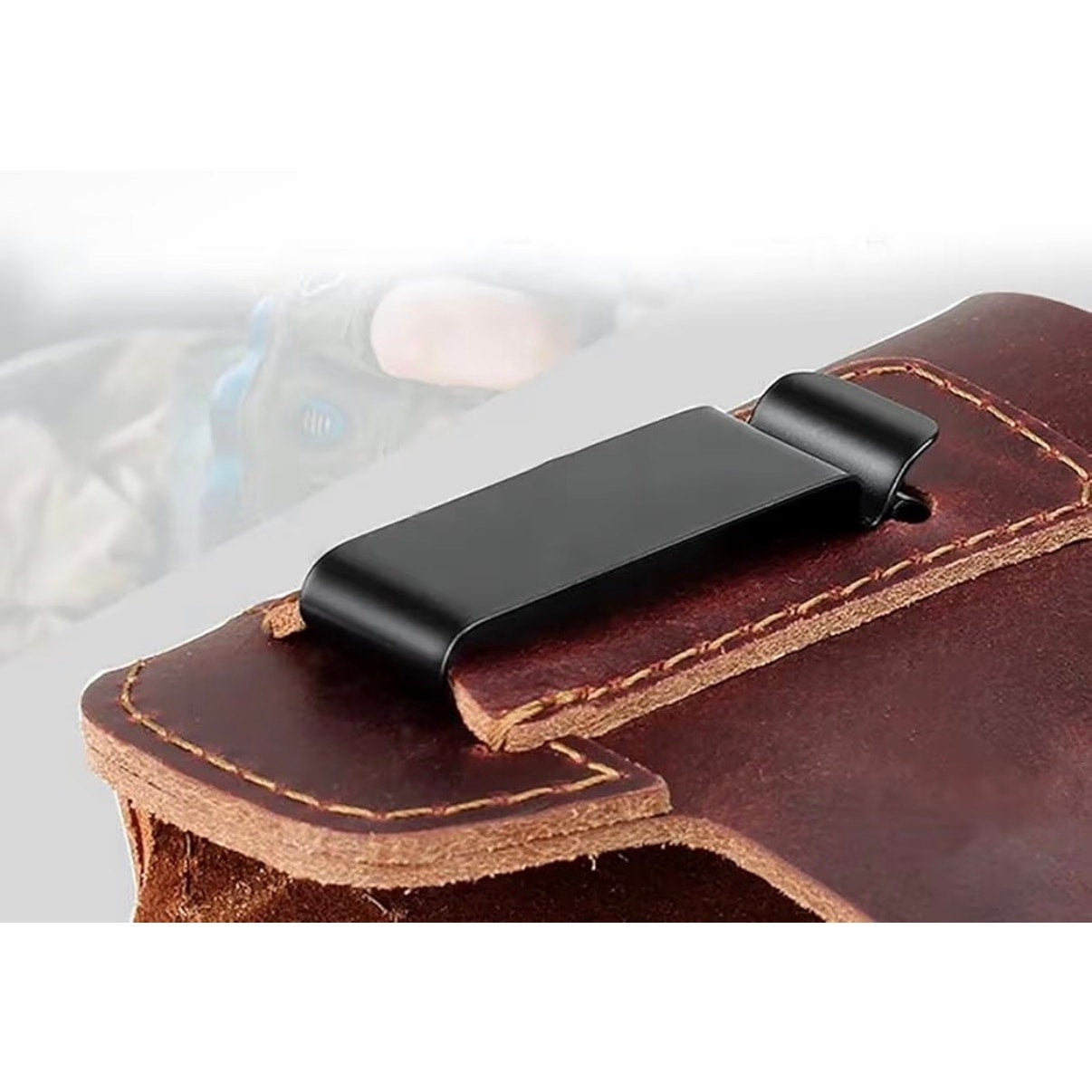 Genuine Hand Crafted Leather Holster Small Hand Piece Right Handed Burgundy NEW