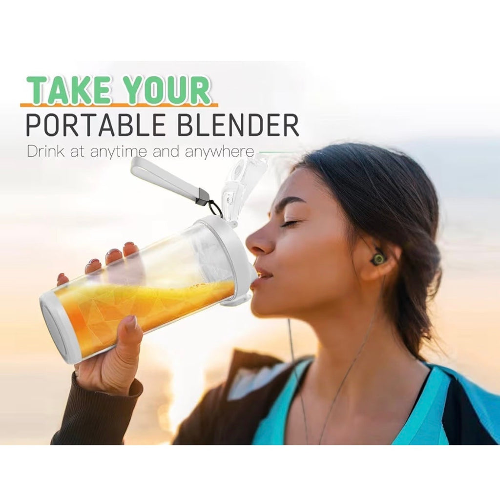 Portable 20oz USB Rechargeable LED Blender 6‑Blade Mini Smoothie Shaker Cup NEW