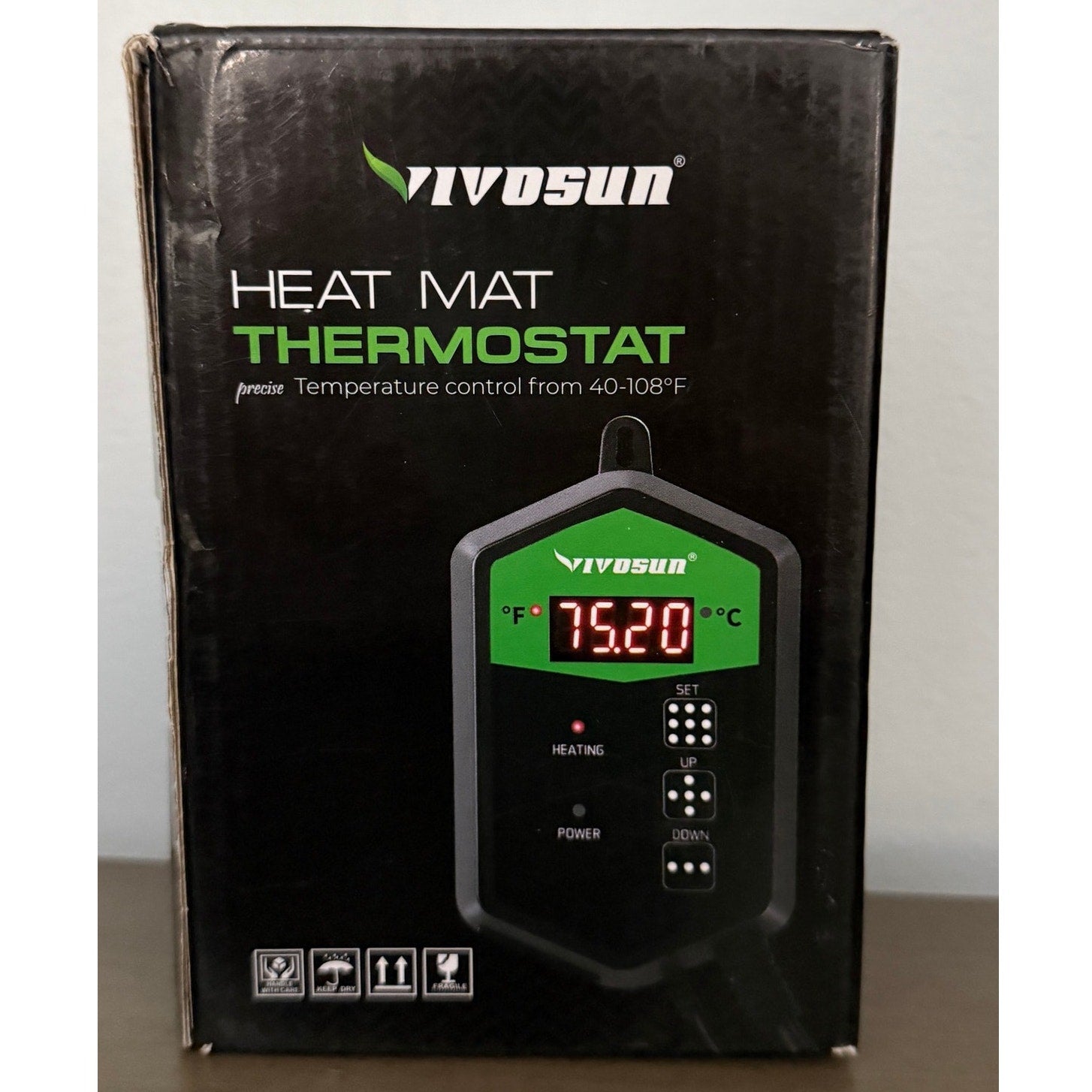 Heat Mat Thermostat – Digital Temperature Controller 40-108F Seedlings & Reptile