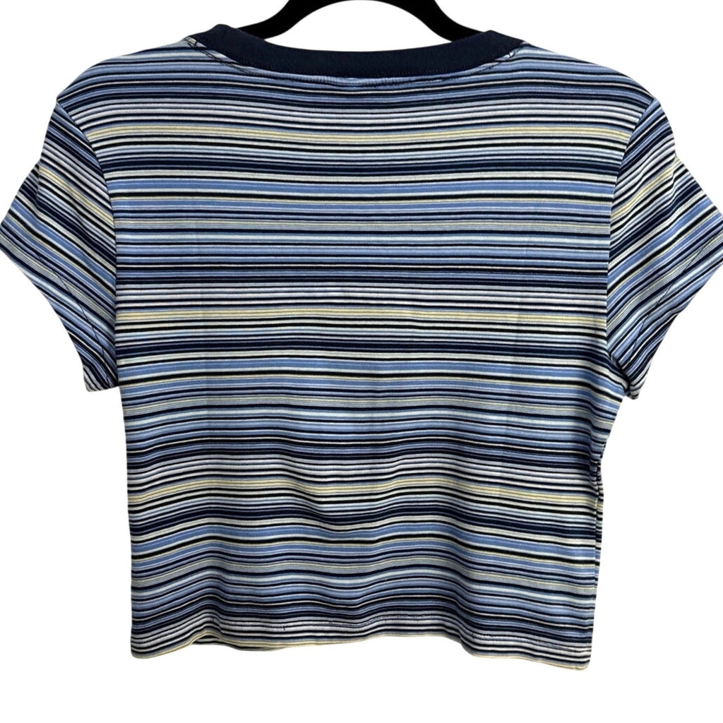 Madhhappy x Gap Baby Tee Coastal Blue Stripe Sz Small NWT Y2K Limited Edition