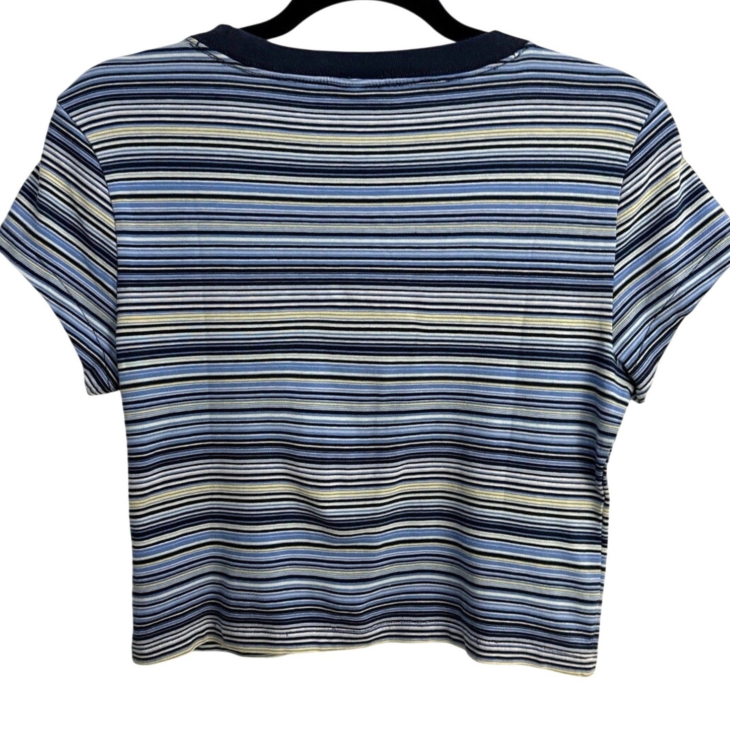 Madhhappy x Gap Baby Tee Coastal Blue Stripe Sz Small NWT Y2K Limited Edition