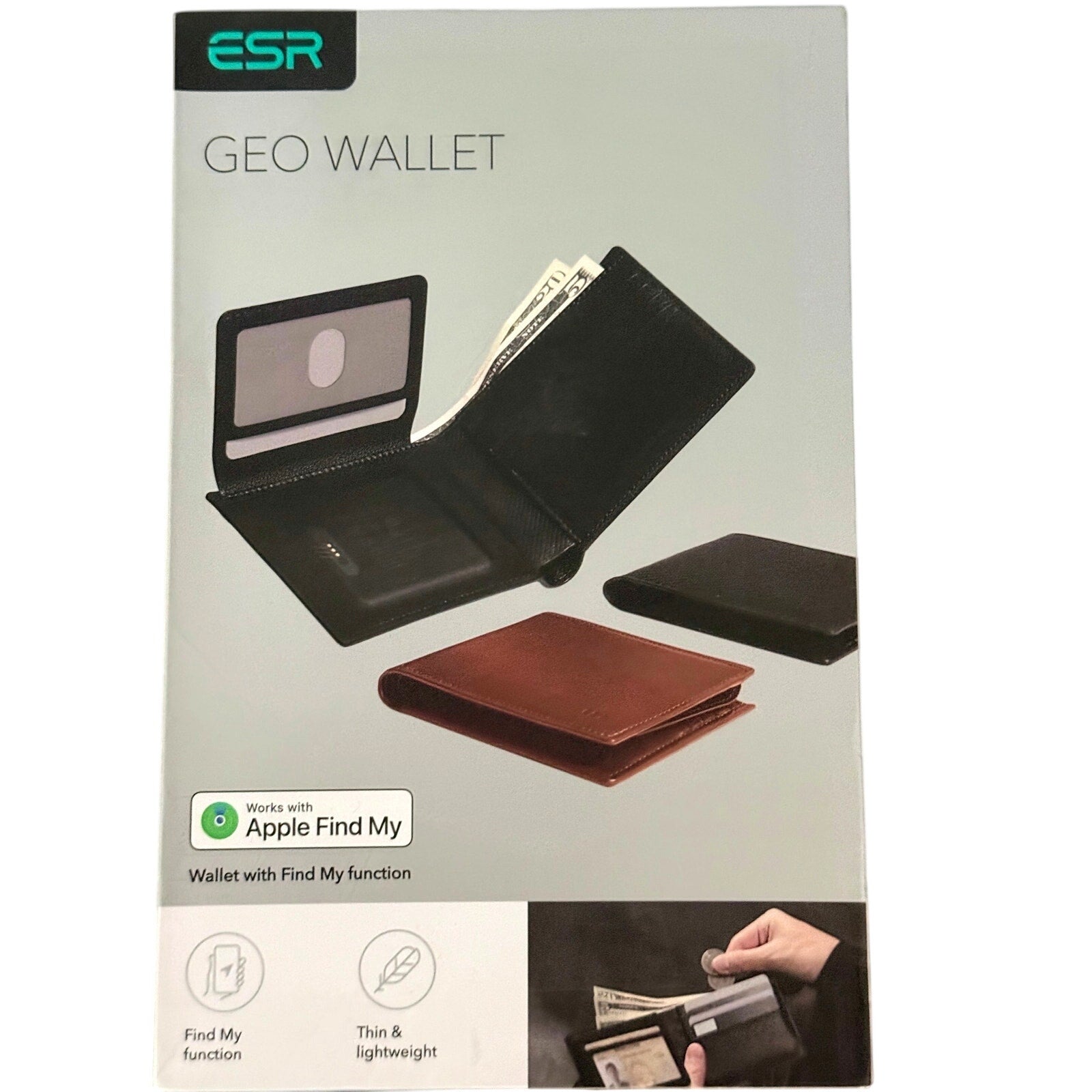 ESR Geo Wallet with Find My, RFID Blocking, GPS Wallet for Men, Wallet Tracker