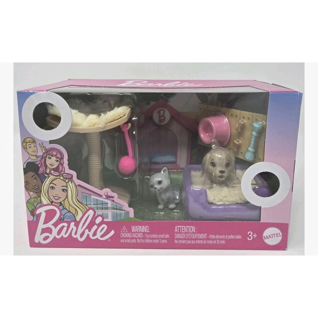Barbie Pet Accessory Set Pack Theme Including Dog Cat Bed Toys New