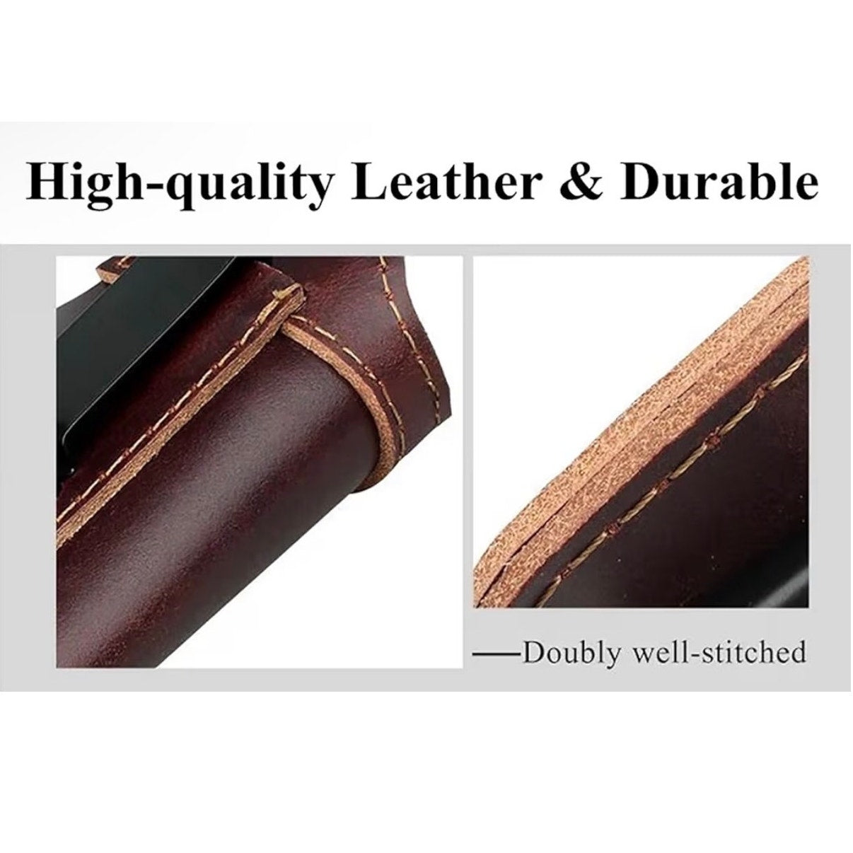 Genuine Hand Crafted Leather Holster Small Hand Piece Right Handed Burgundy NEW