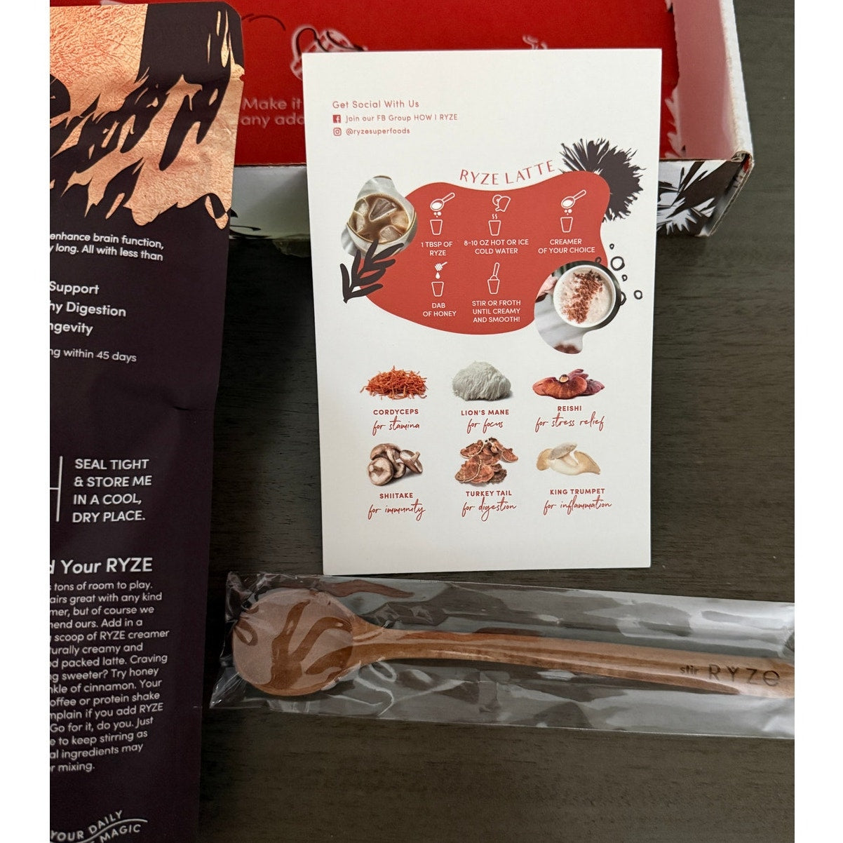 RYZE SUPERFOODS Mushroom Coffee Dark Roast Box Set Sealed