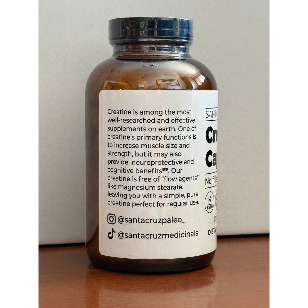 Santa Cruz Paleo Creatine Capsules 300ct Keto Clean Muscle Strength Supplement