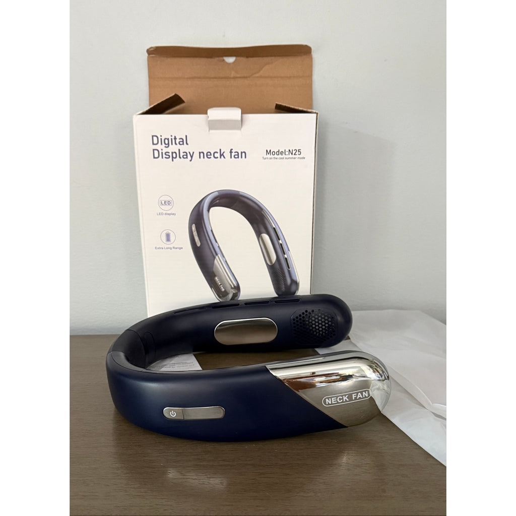 Portable Bladeless Neck Fan 6000mAh USB‑C 5‑Speed Quiet 360° Cooling Lightweight