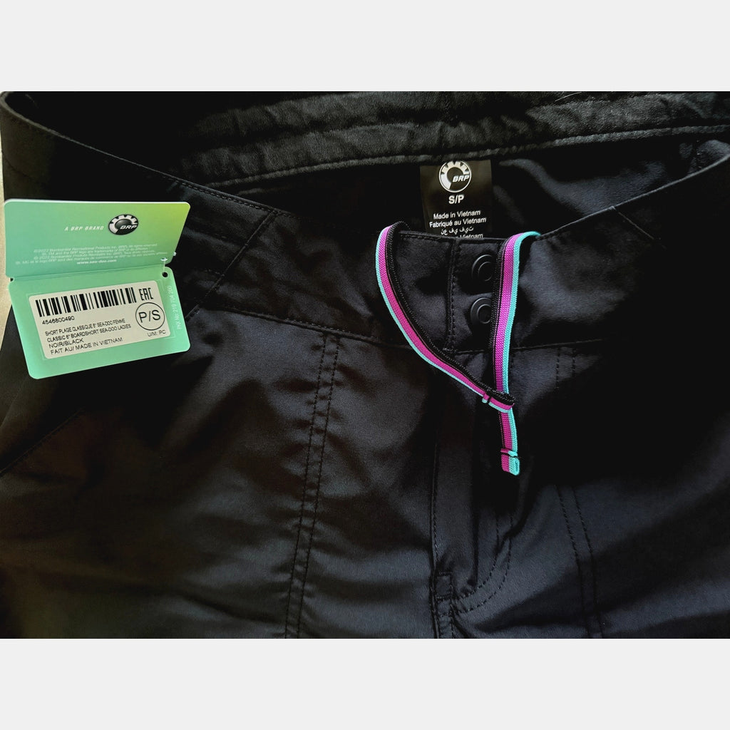 Sea-Doo Classic 6" Quick Dry Stretch Drawcord Board Short Black Size S / P NWT