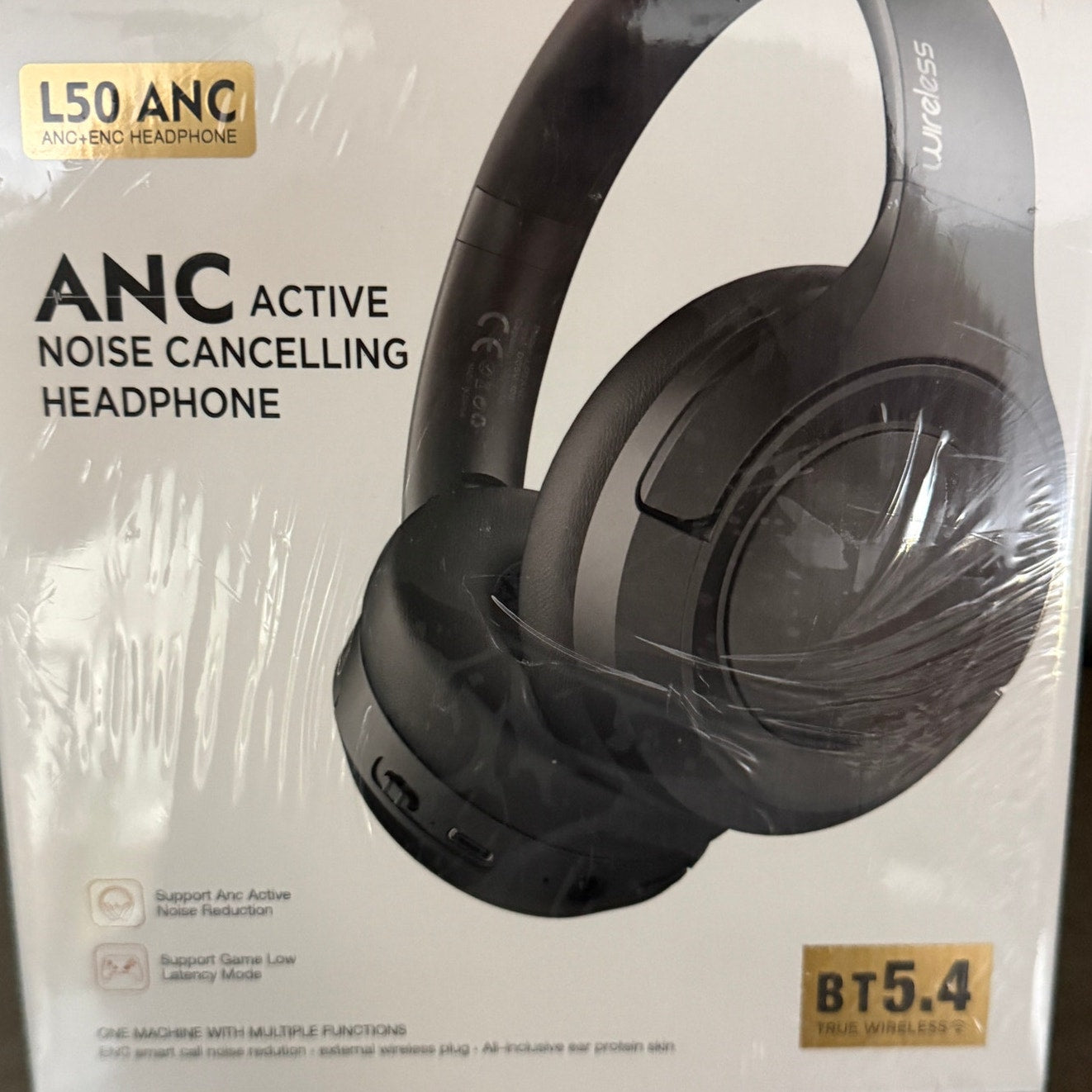L50ANC Wireless Headphones Bluetooth 5.4 Noise Cancelling Black New Sealed