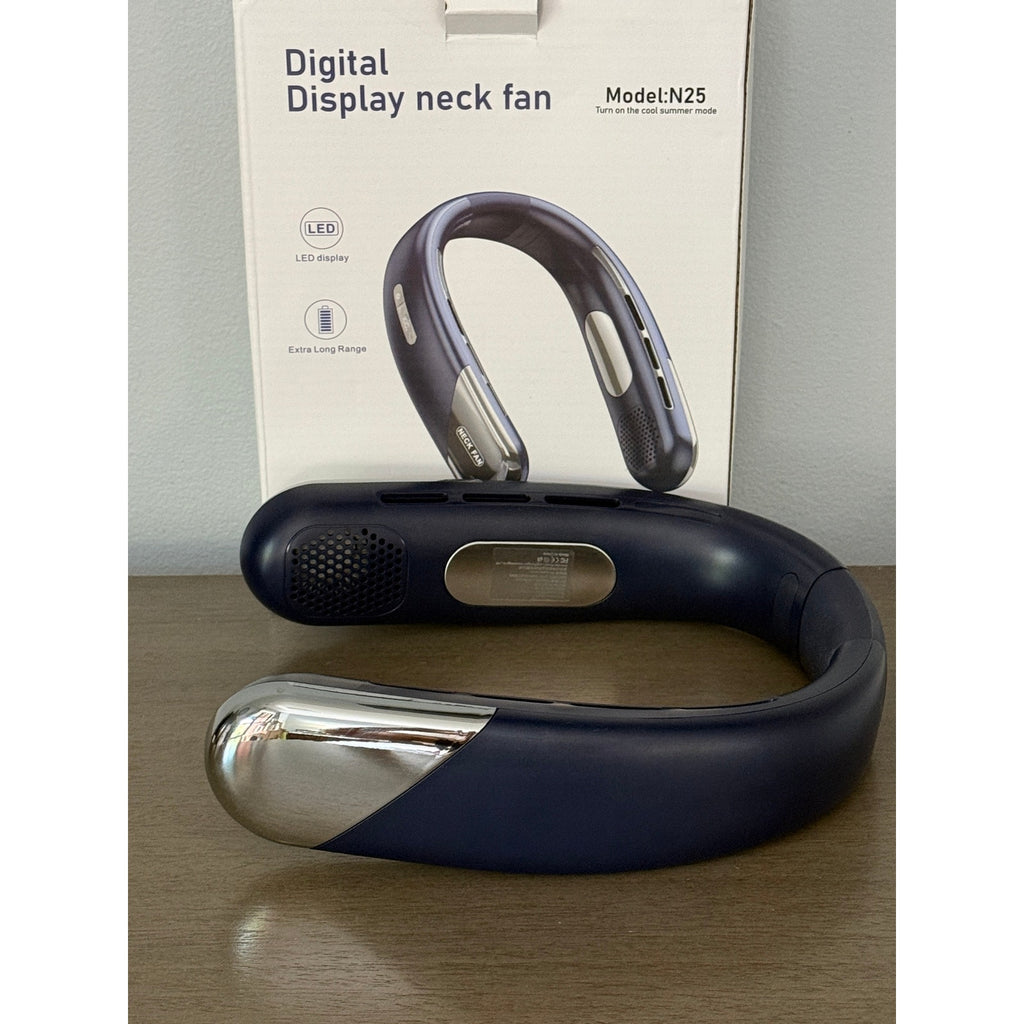 Portable Bladeless Neck Fan 6000mAh USB‑C 5‑Speed Quiet 360° Cooling Lightweight