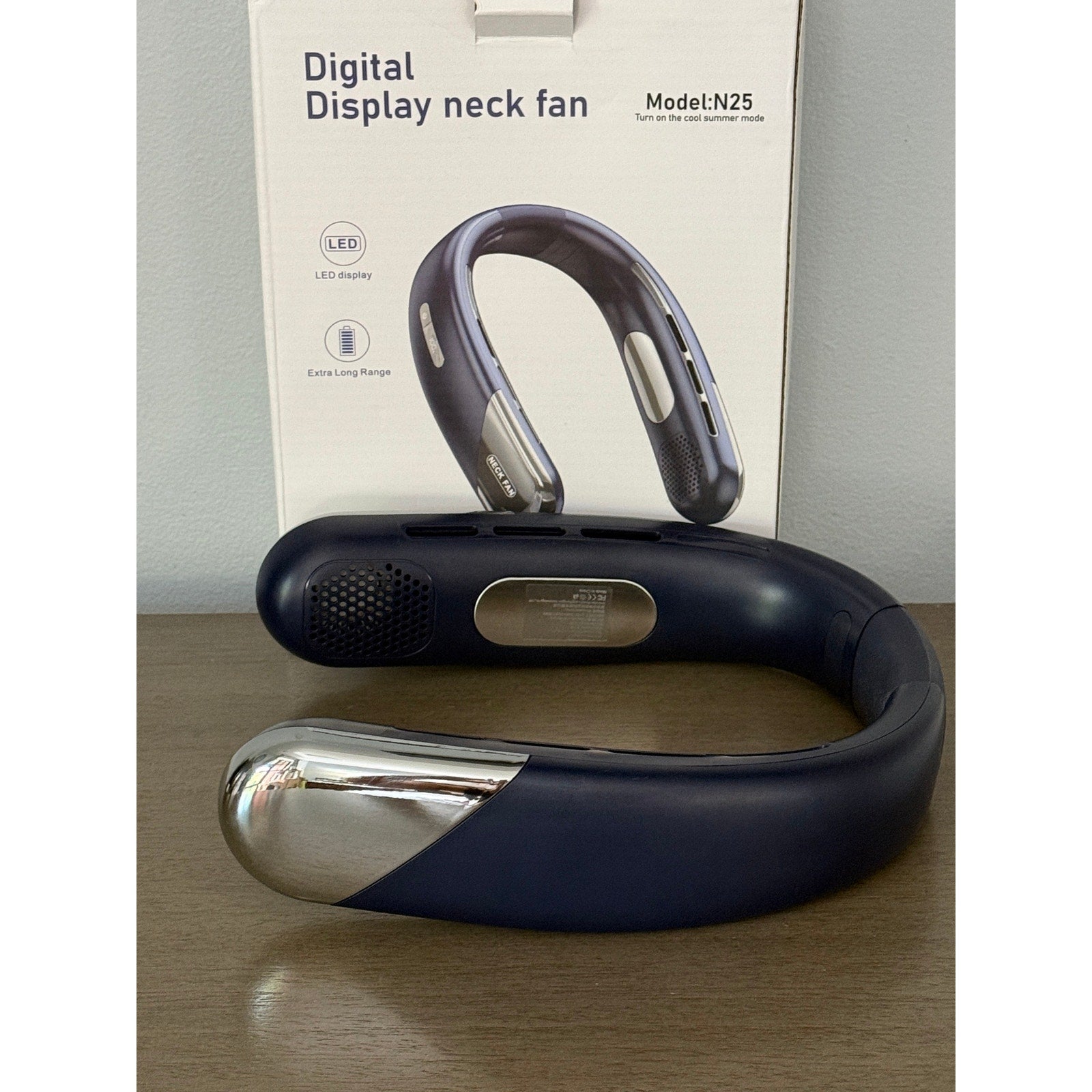 Portable Bladeless Neck Fan 6000mAh USB‑C 5‑Speed Quiet 360° Cooling Lightweight