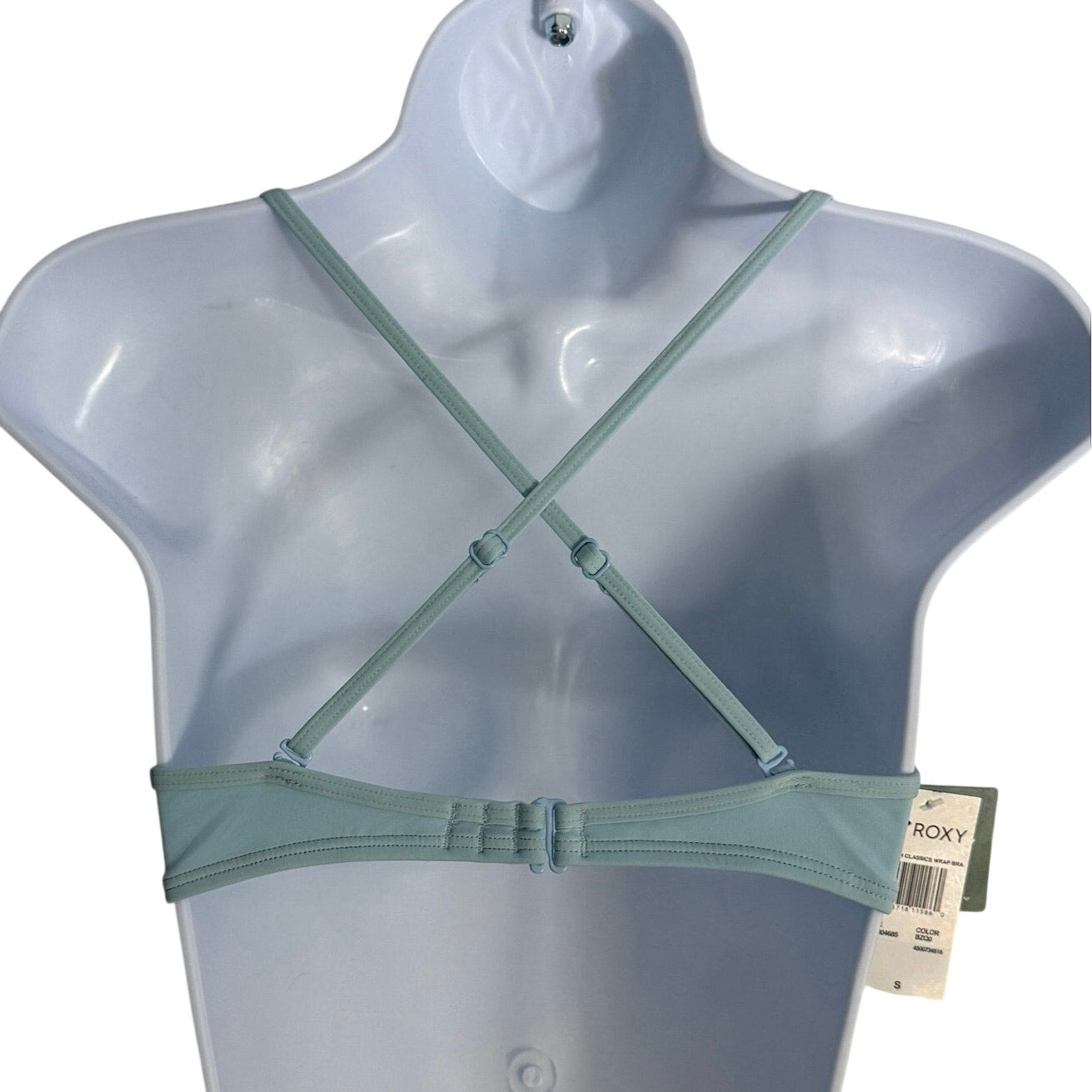 Roxy Light Blue Wrap Halter Bikini Top Size S  Swim Beach Surf Swimwear NWT