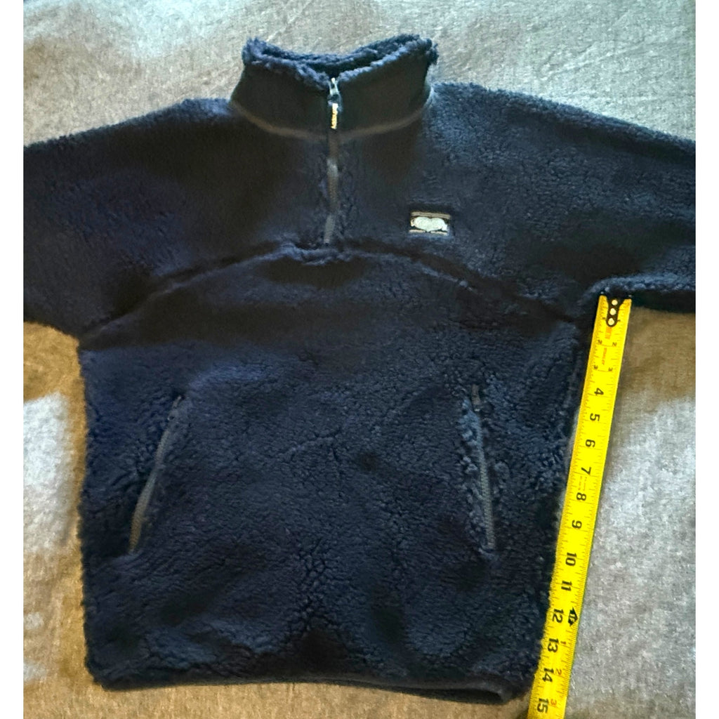 Madhappy Plush Sherpa Dark Navy Blue Premium Fleece Half‑Zip Pullover NWT Sz XS
