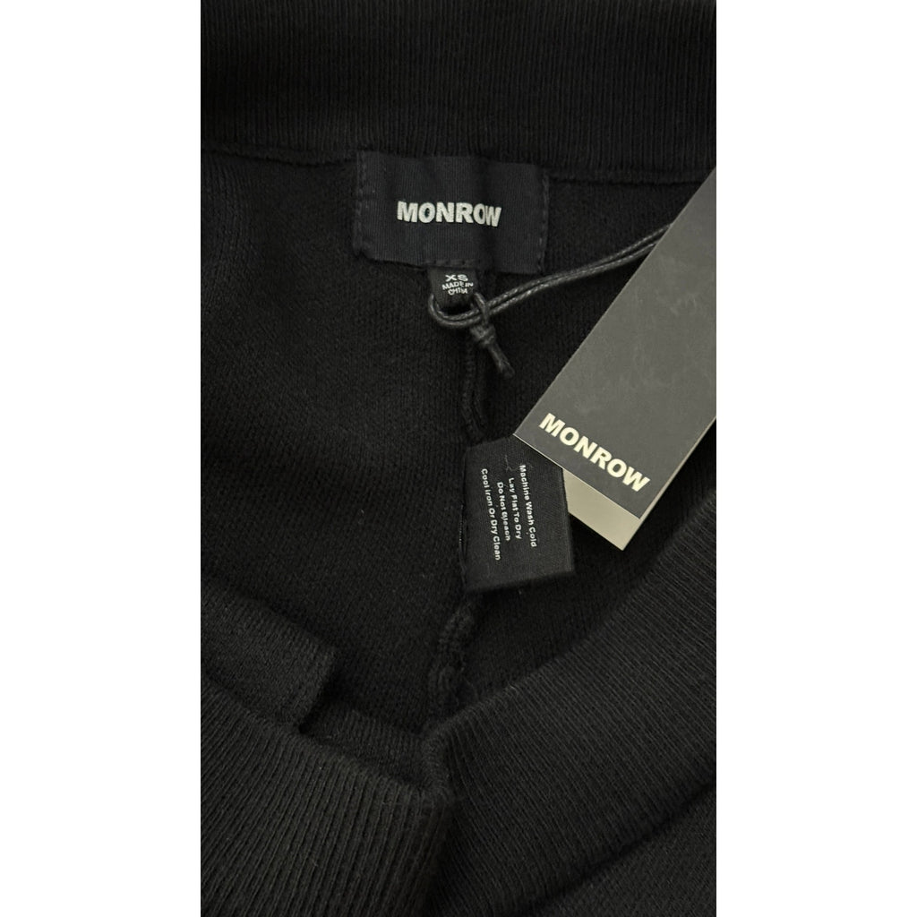 New Monrow Sweater Knit Bootcut Black Pant Feature Ankle Accent Slits Sz XS NWT