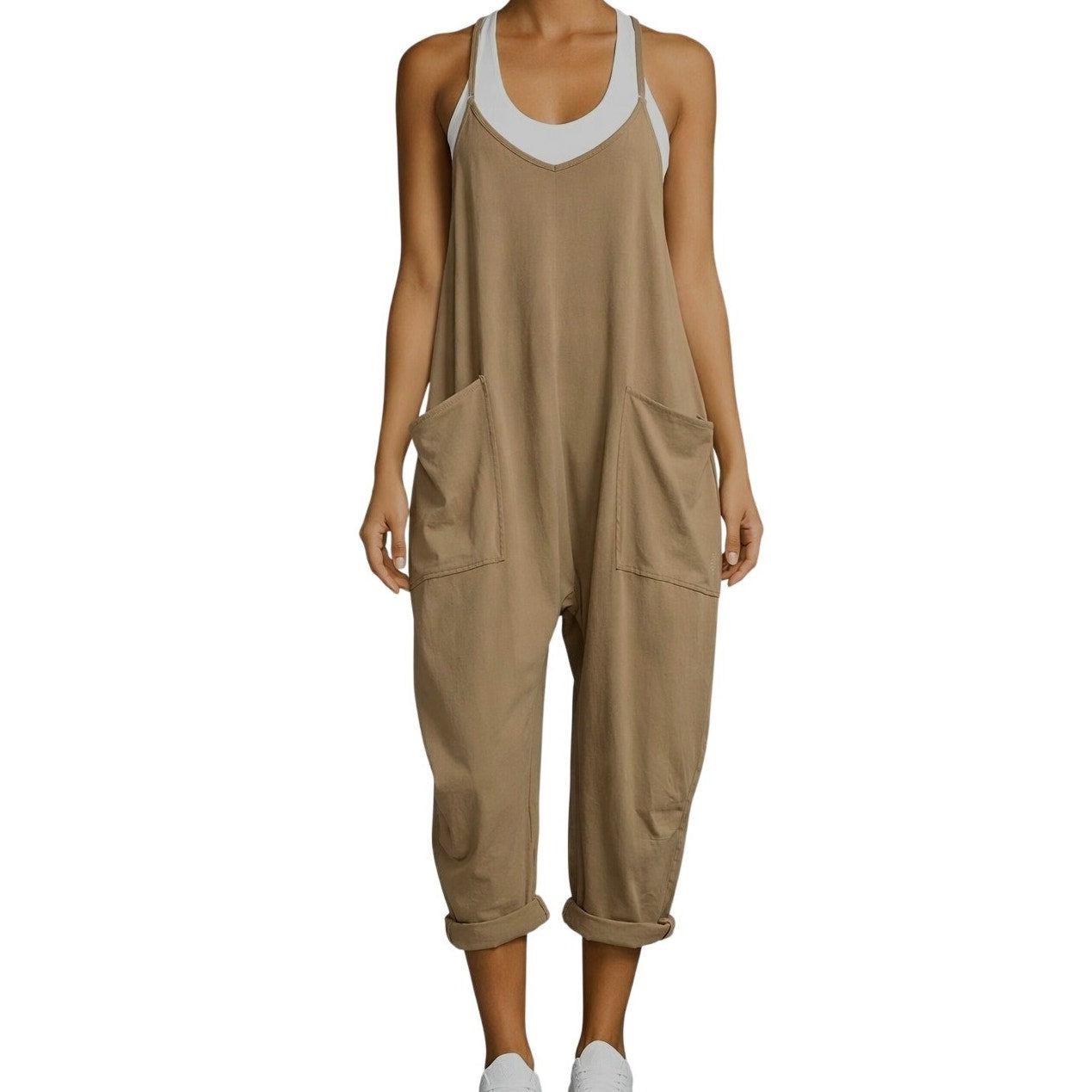 Free People Hot Shot One Piece NWOT Medium Mocha Latte Tan FP Movement