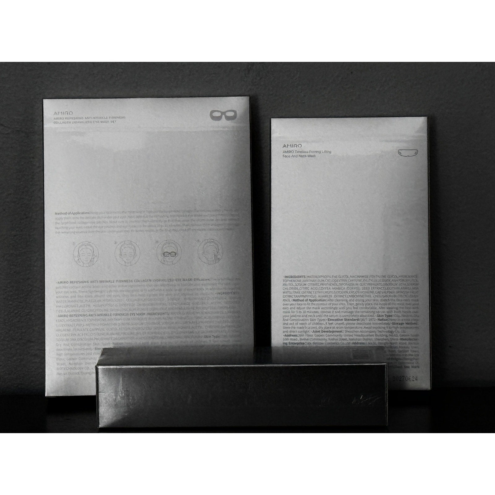 AMIRO R3 Turbo Partner Kit includes 4 Eye Masks, 4 V‑Face Masks & 70ml Prep Gel