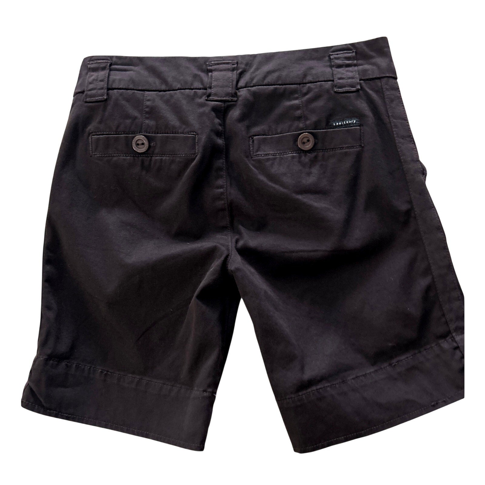 Sanctuary Cotton Chino Shorts Espresso Brown Flat Front Cuffed Size 30/31 NWOT