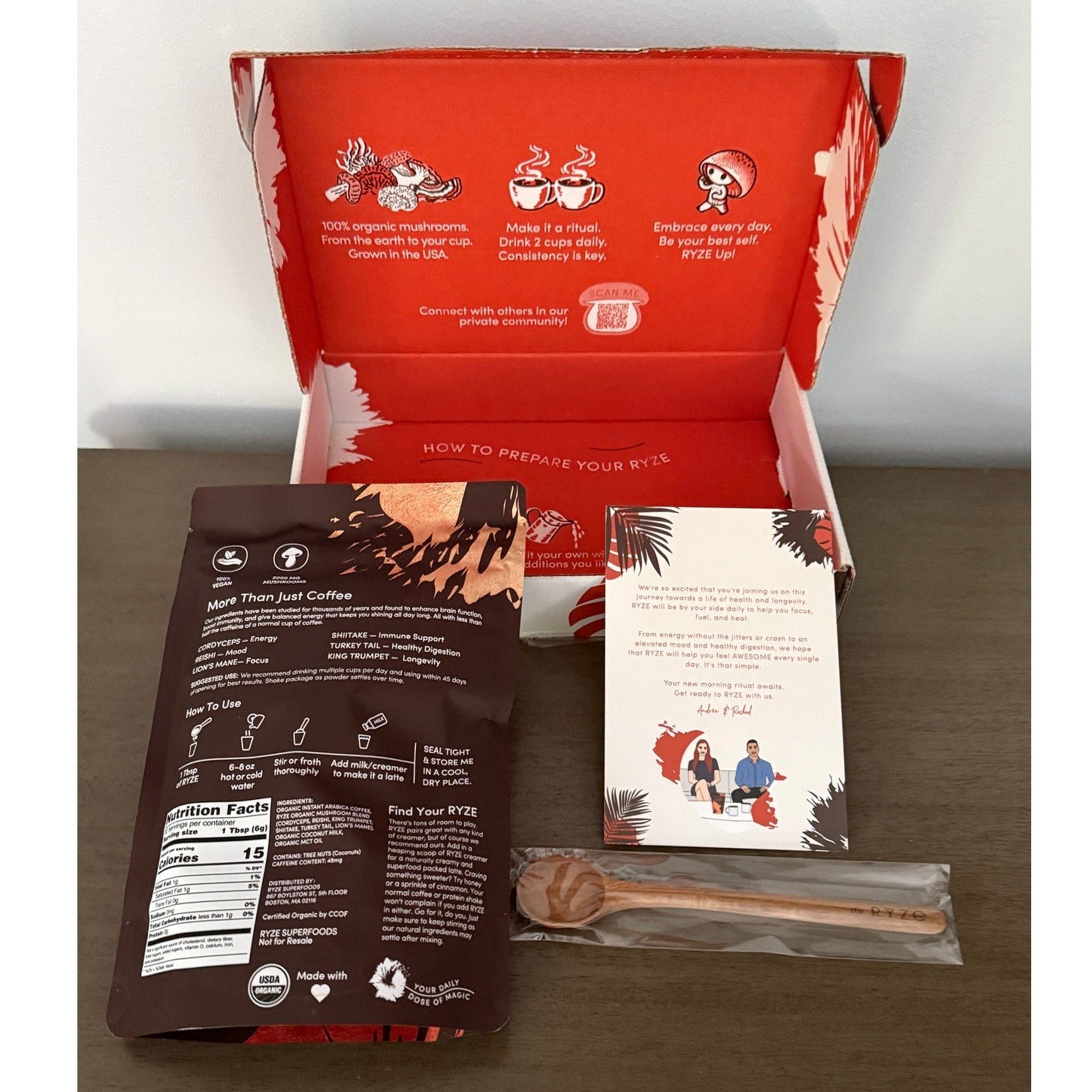 RYZE SUPERFOODS Mushroom Coffee Dark Roast Box Set Sealed