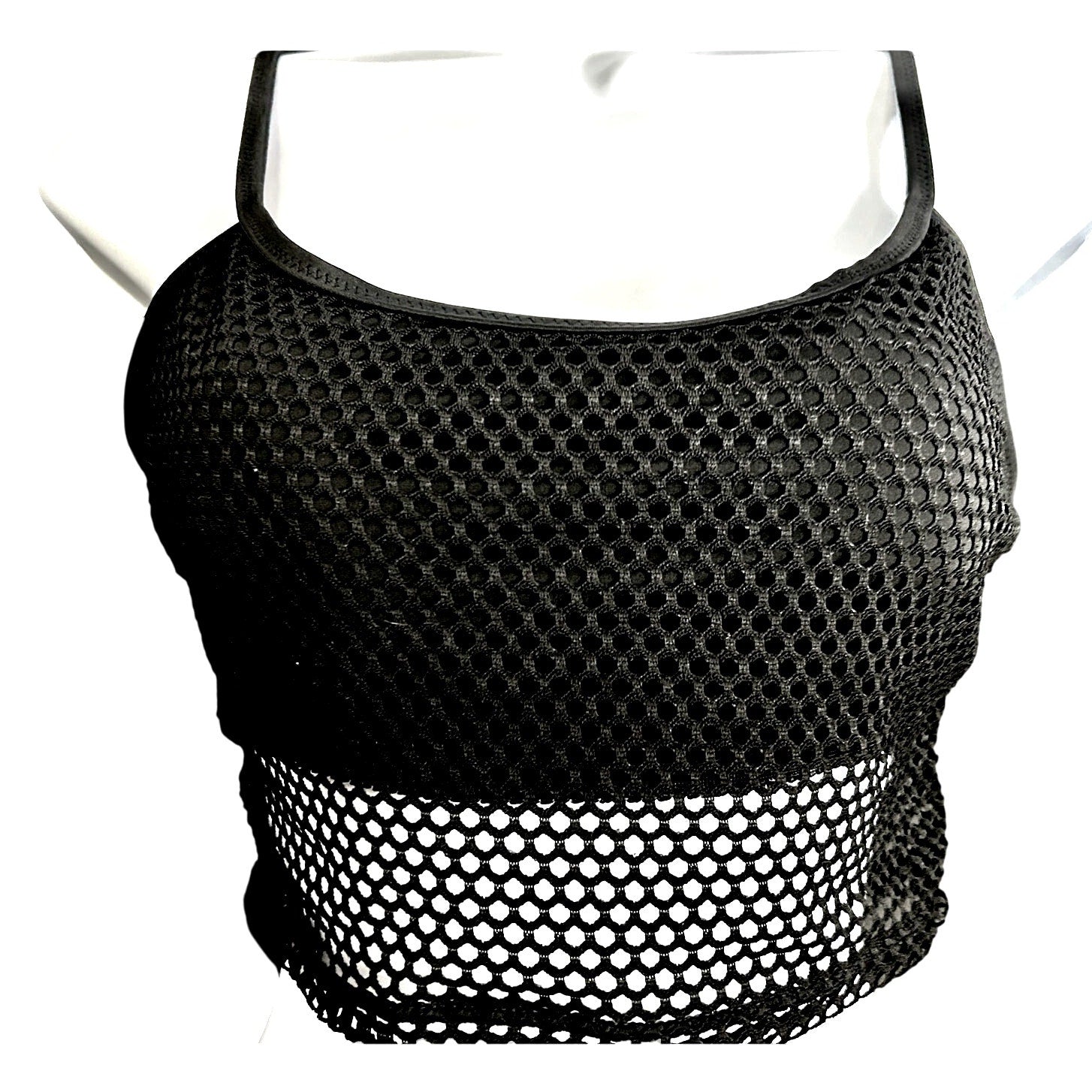 Refuge Swim Bikini Set Mesh Overlay Cami Top & Matching High Waist Bottoms Sz S