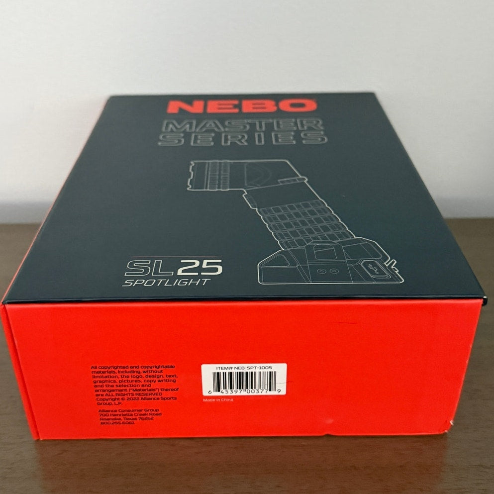 NEBO SL25 Dual-Beam Flood & Spot Light – Rugged, Waterproof, Emergency Ready NIB