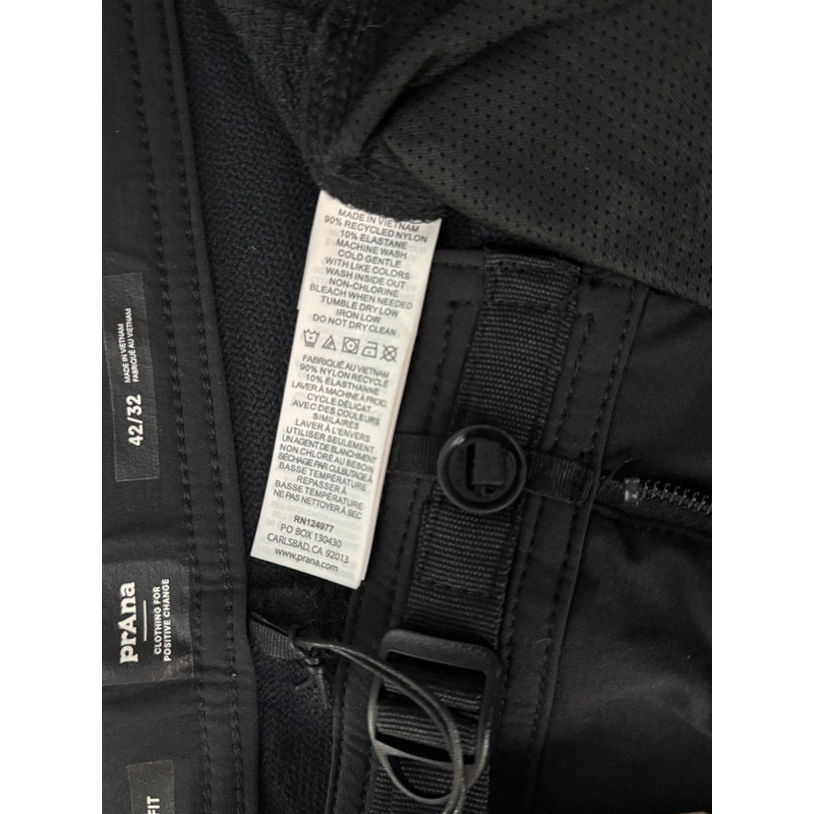 prAna Stretch Zion AT Technical Pants Standard Fit Black Mens Sz 42x32 NWT $135