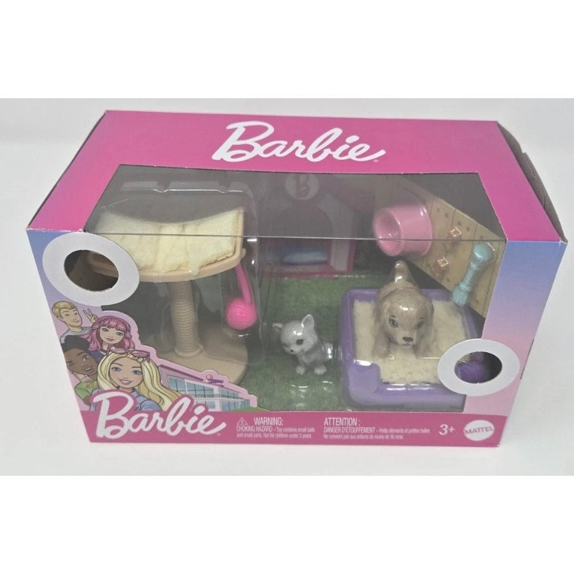 Barbie Pet Accessory Set Pack Theme Including Dog Cat Bed Toys New
