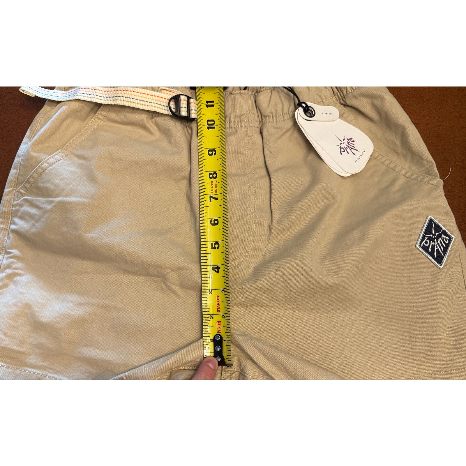 Prana Orig. Co-Ed Collection Mojave Shorts Khaki 5" inseam Women Small / Men XS
